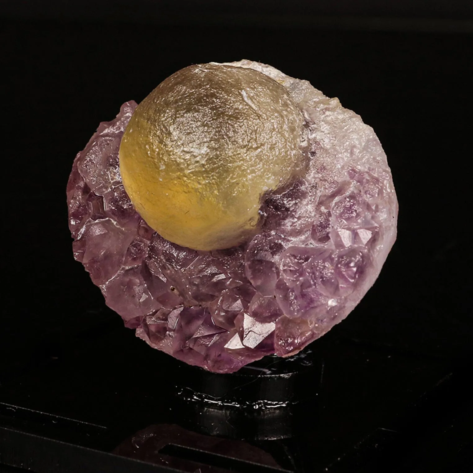 Fluorite Botridoal on Amethyst Natural Mineral Specimen - image 2