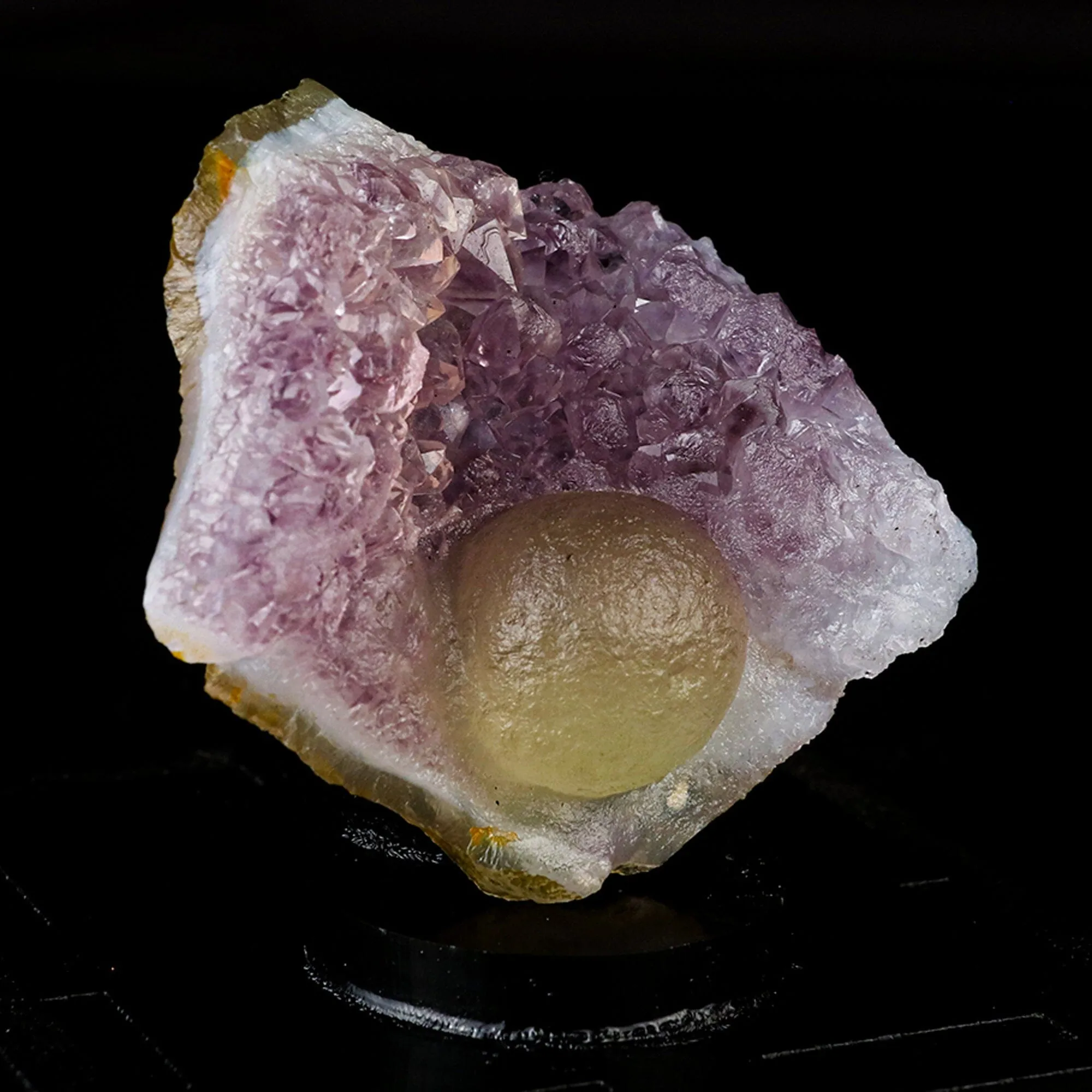Fluorite Botridoal on Amethyst Natural Mineral Specimen - image 4
