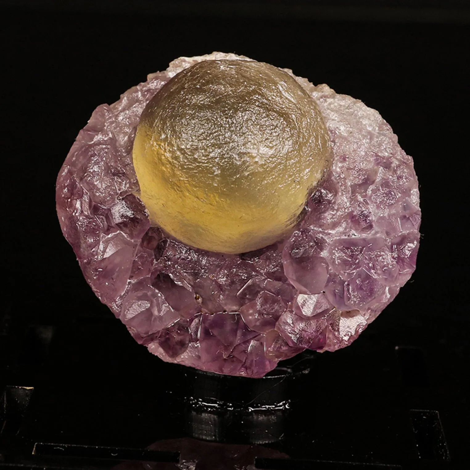 Fluorite Botridoal on Amethyst Natural Mineral Specimen - image 1
