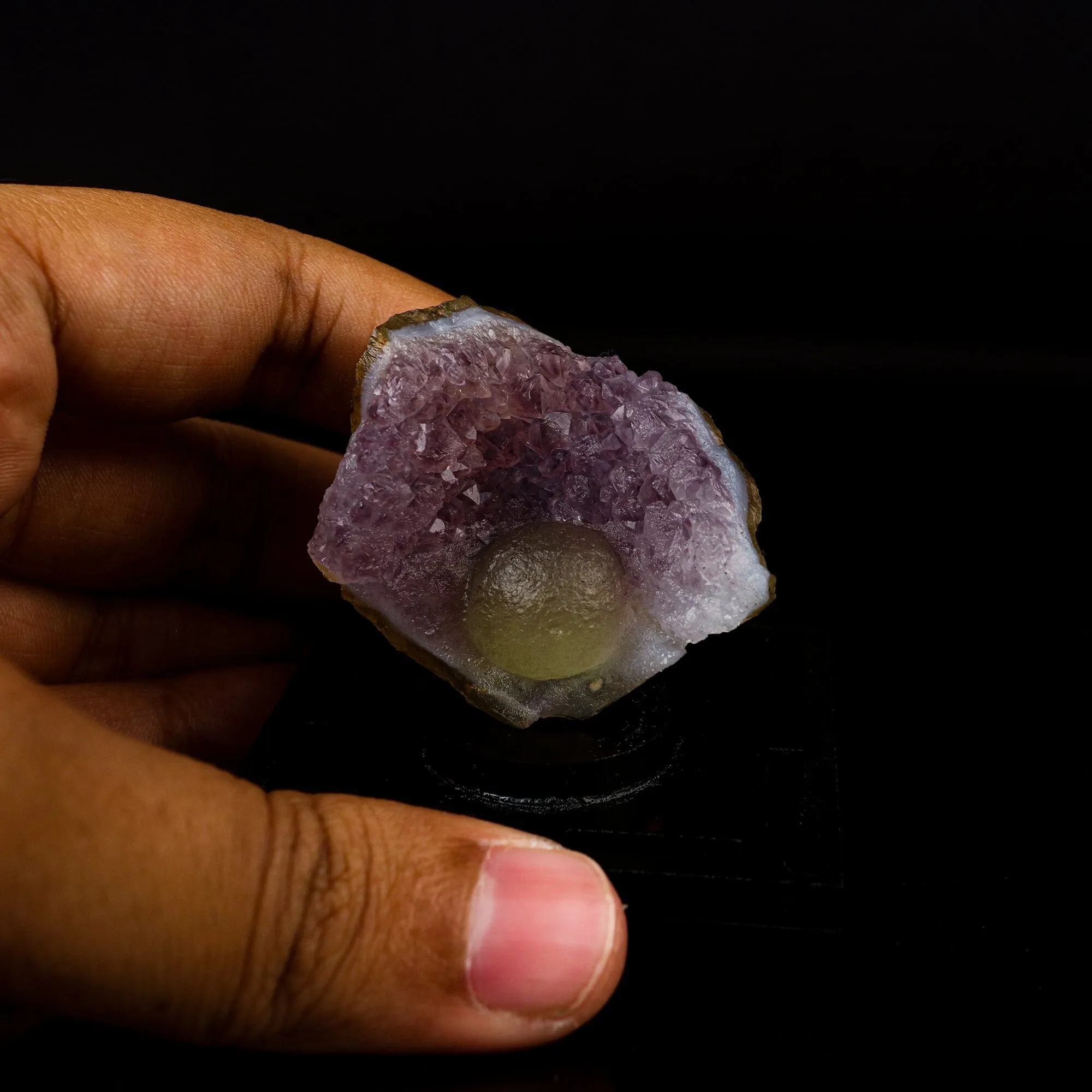 Fluorite Botridoal on Amethyst Natural Mineral Specimen - image 5