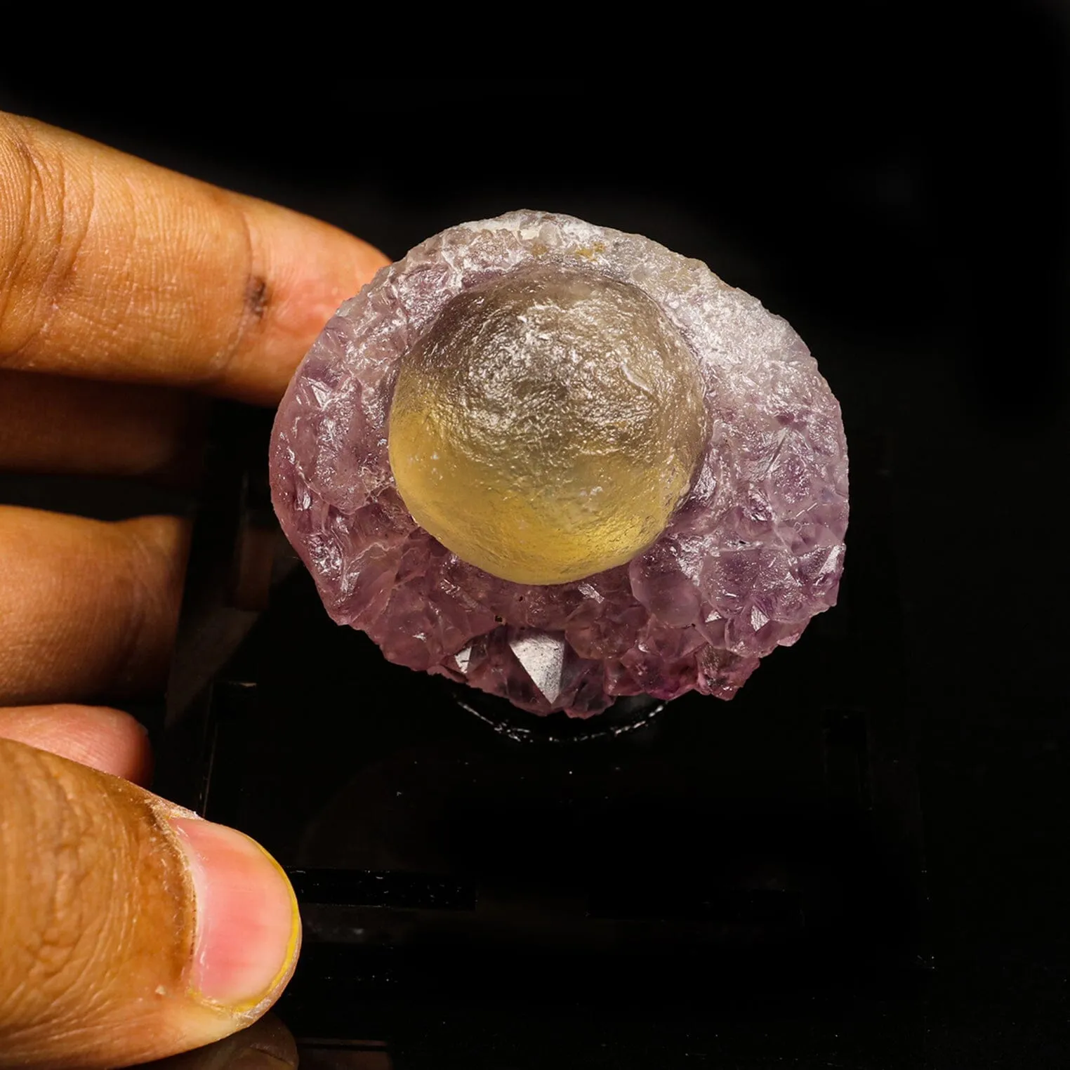 Fluorite Botridoal on Amethyst Natural Mineral Specimen - image 5