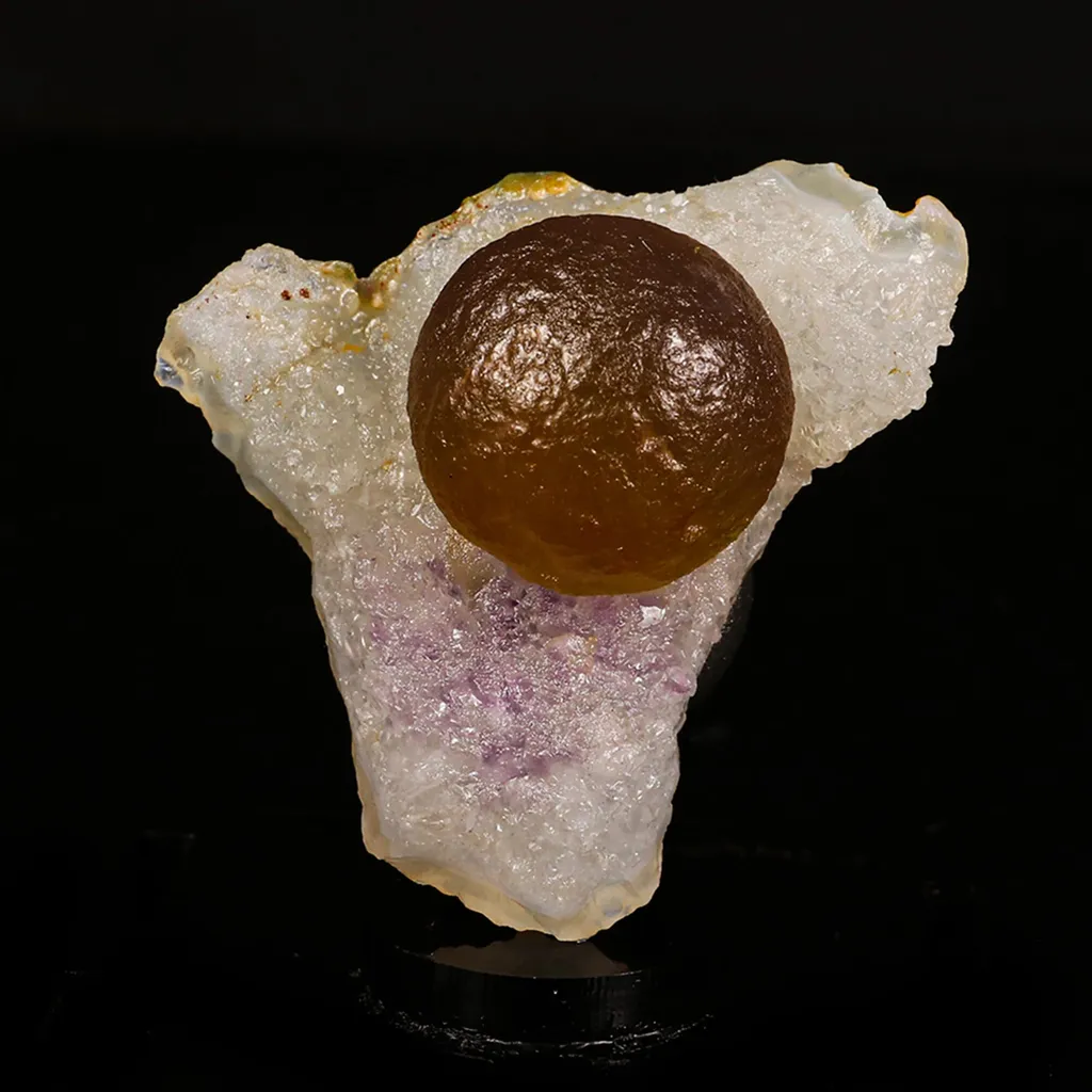 Fluorite botryoidal on Amethyst Natural Mineral Specimen image