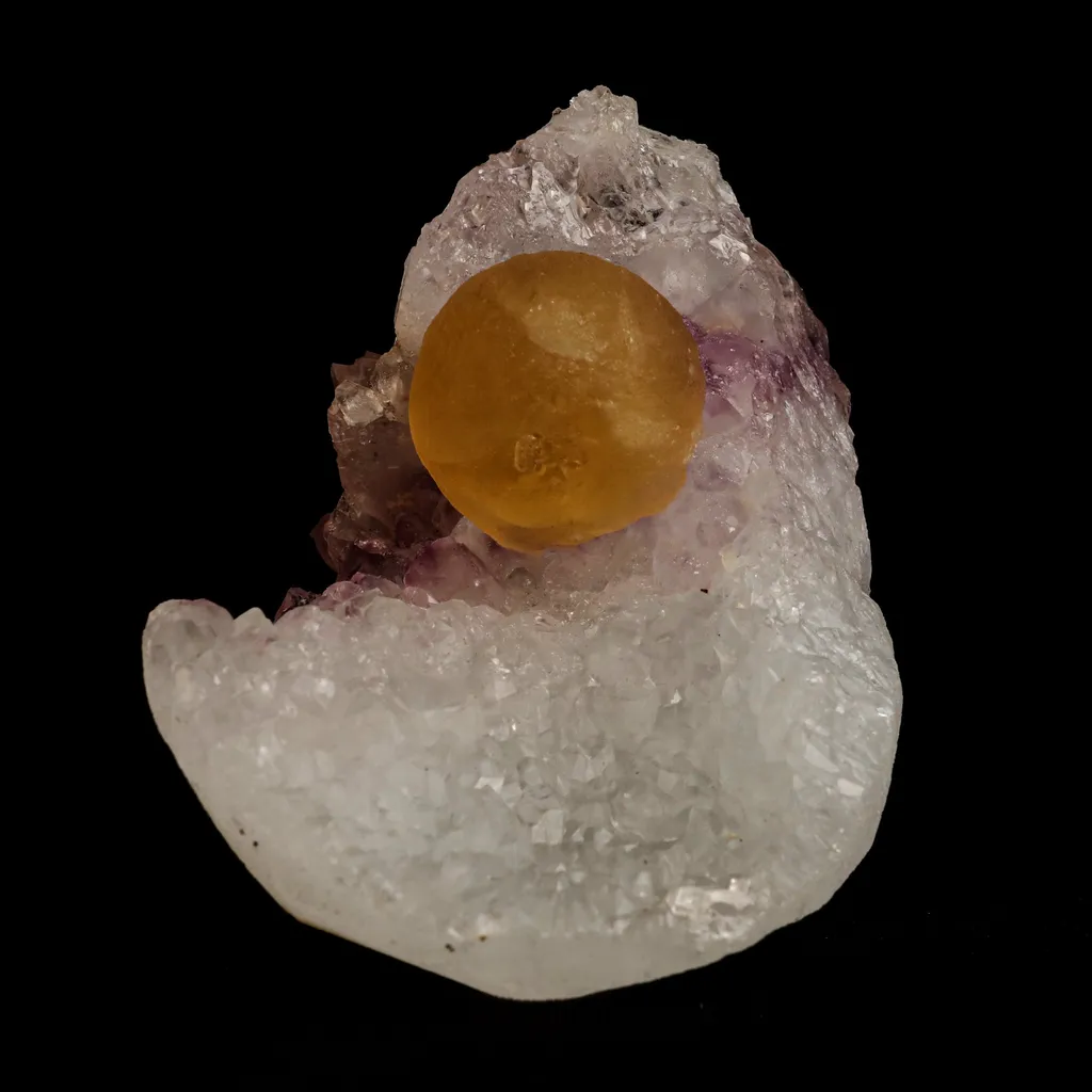Fluorite Botryoidal on Amethyst Natural Mineral Specimen image