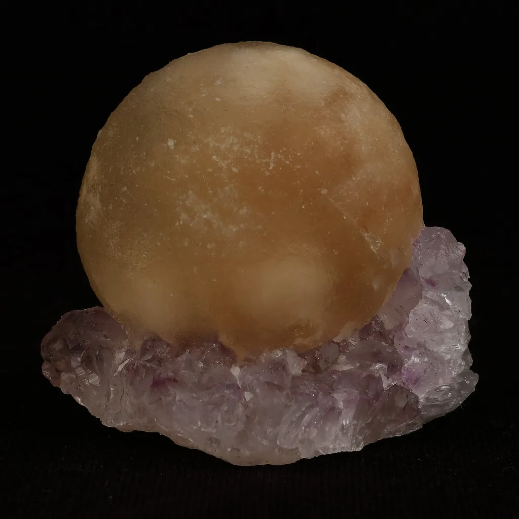 Fluorite Botryoidal on Amethyst Natural Mineral Specimen image