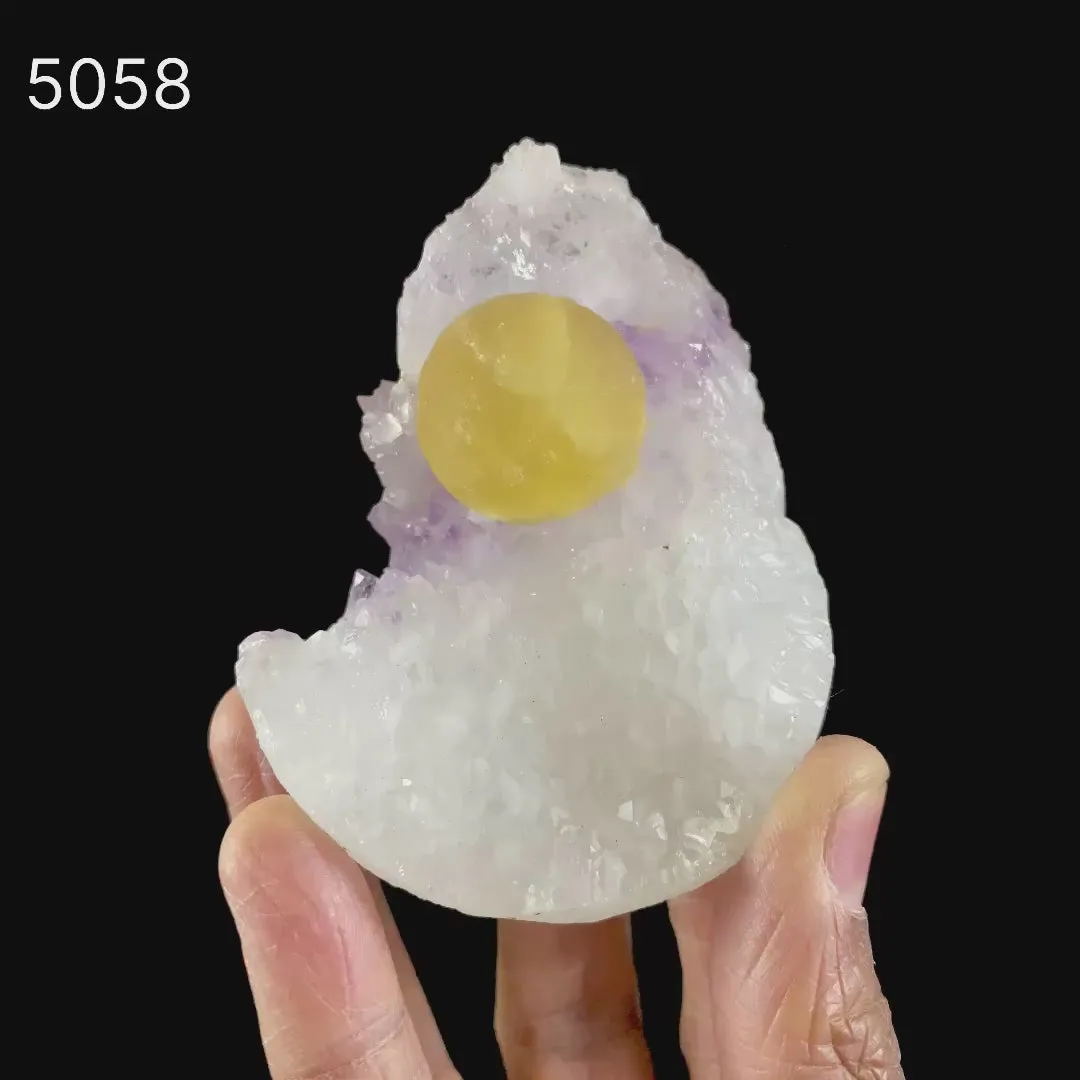 Fluorite Botryoidal on Amethyst Natural Mineral Specimen - image 8