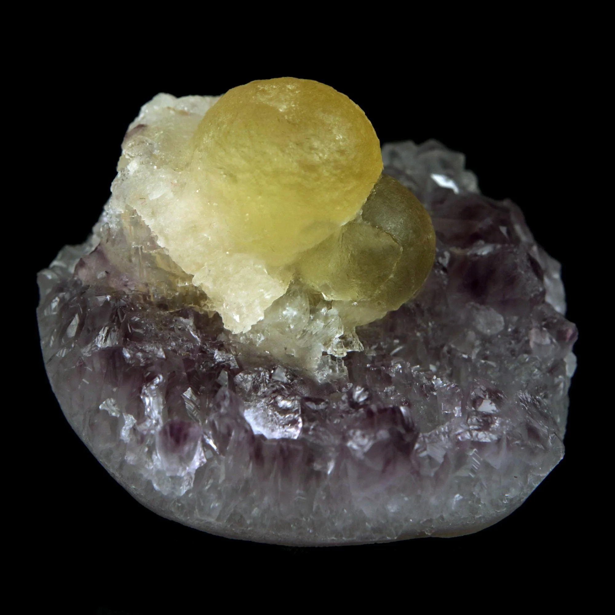 Fluorite Botryoidal on Amethyst Natural Mineral Specimen - image 2