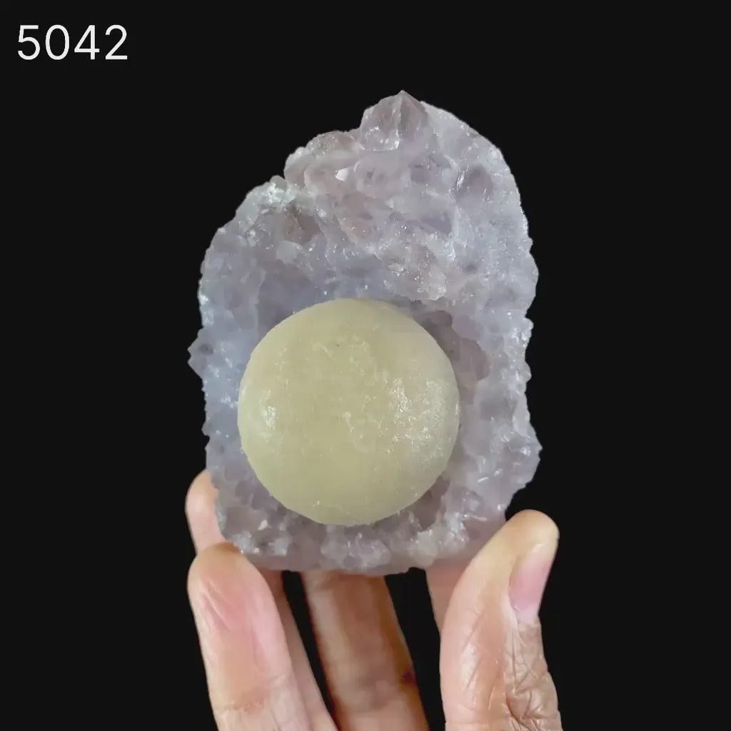 Fluorite Botryoidal on Amethyst Natural Mineral Specimen - image 7