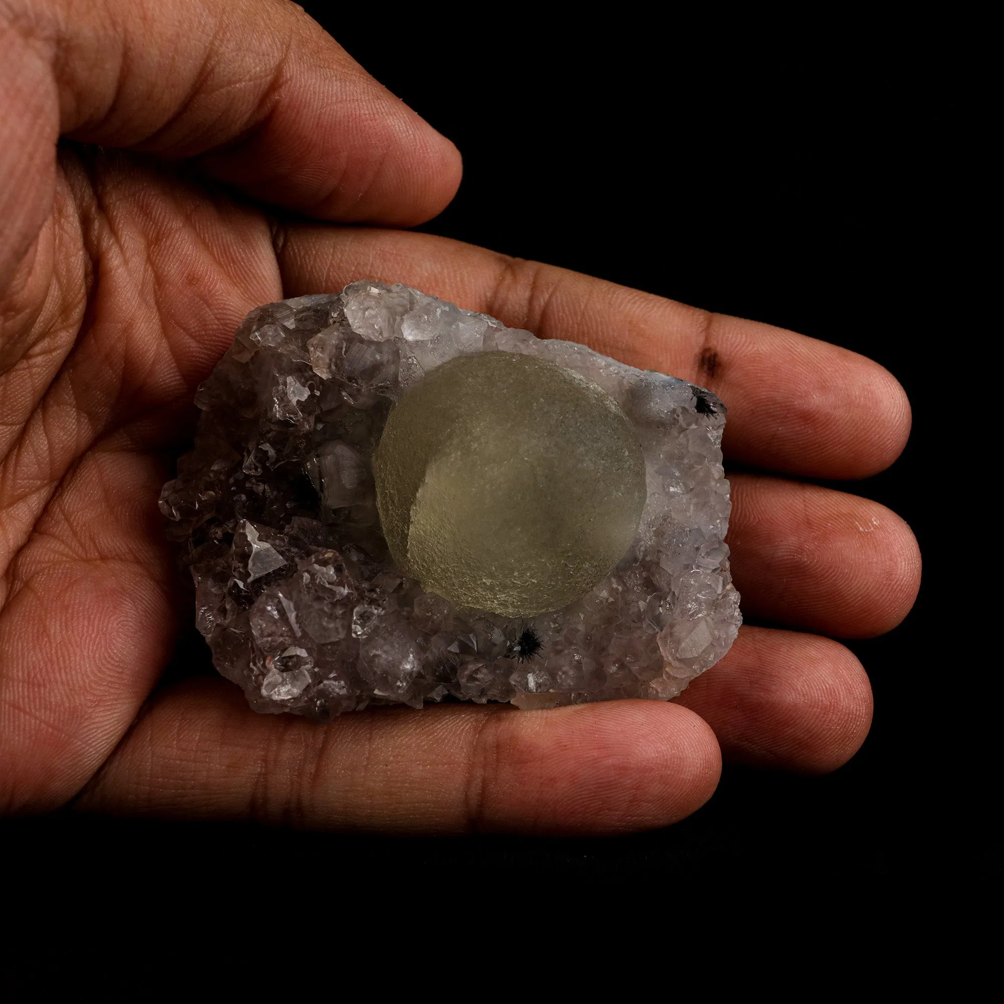 Fluorite Botryoidal on Amethyst Natural Mineral Specimen - image 5
