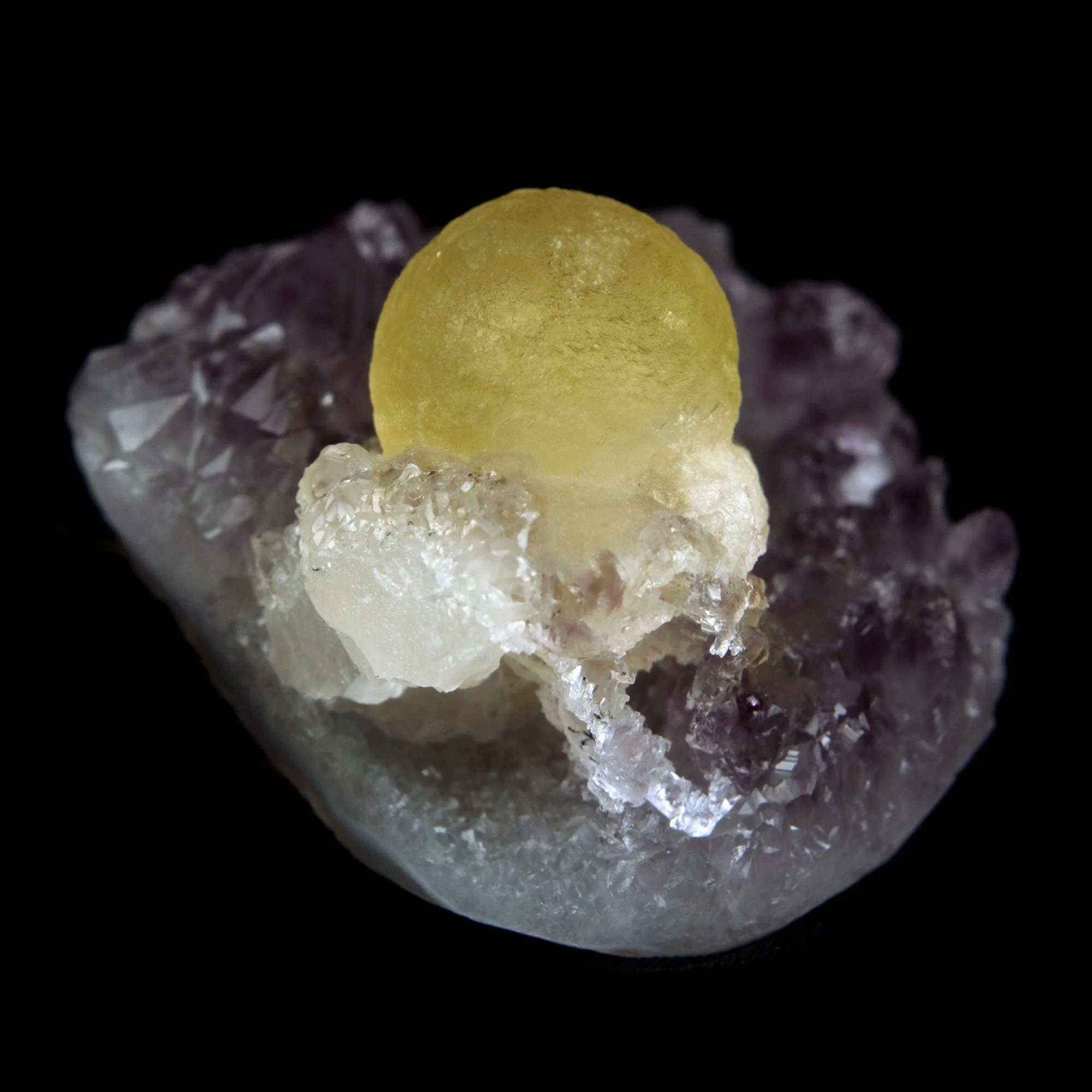 Fluorite Botryoidal on Amethyst Natural Mineral Specimen - image 6