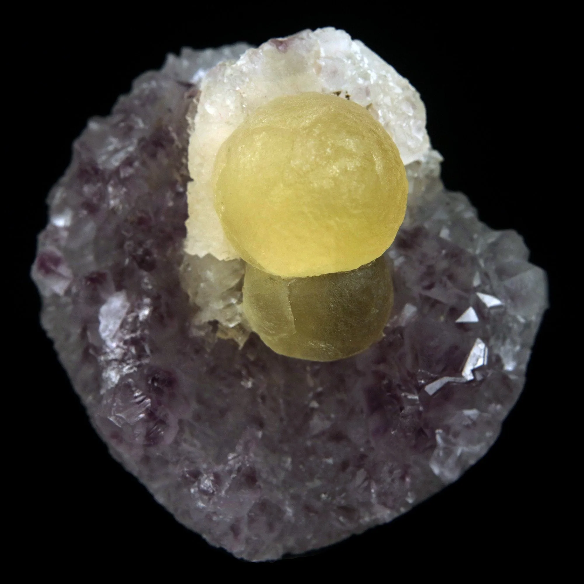 Fluorite Botryoidal on Amethyst Natural Mineral Specimen - image 1