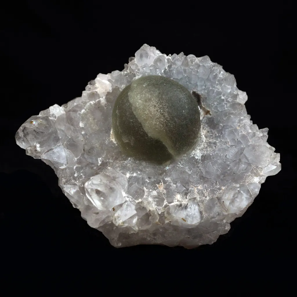 Fluorite Botryoidal on MM Quartz Natural Mineral Specimen image