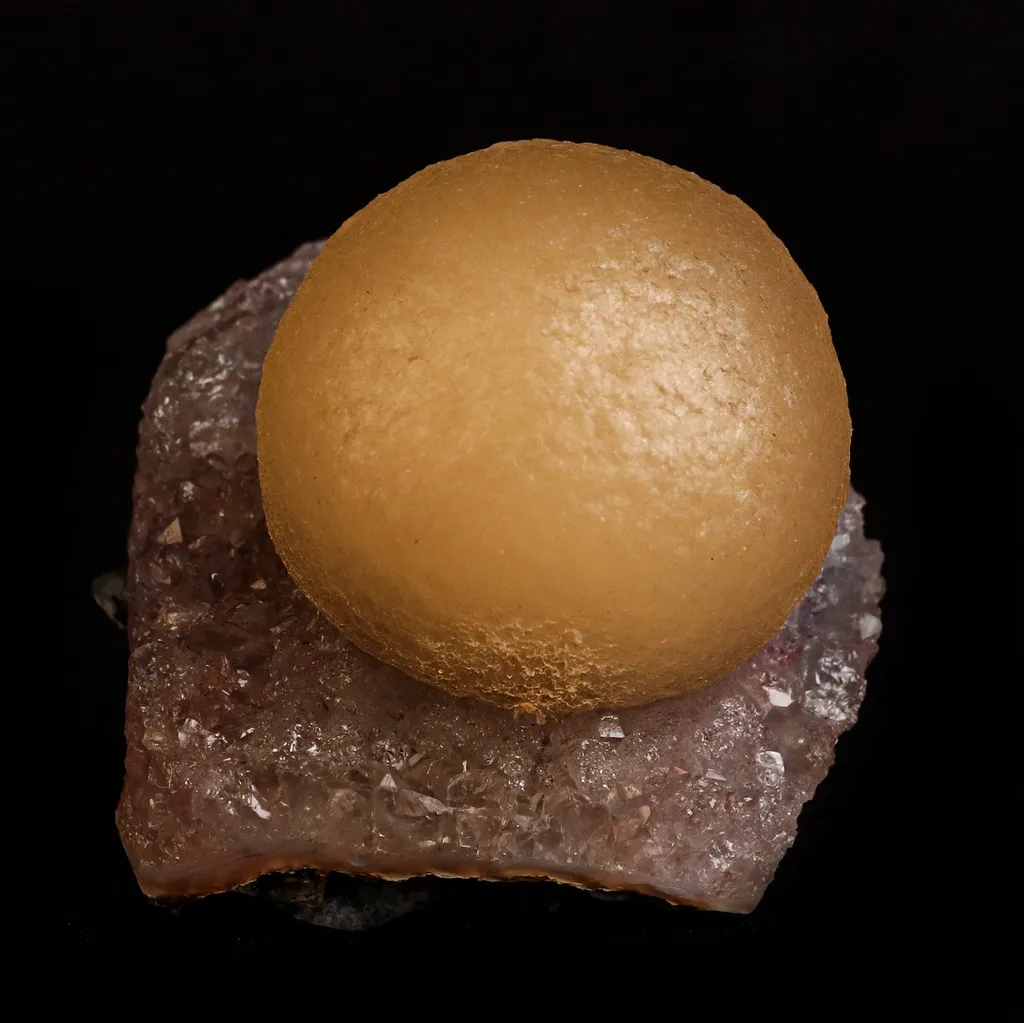 Fluorite  Botryoidal on Quartz Natural Mineral Specimen image