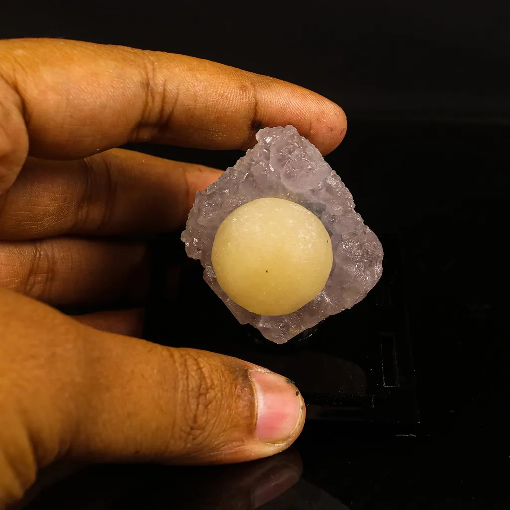 Fluorite Botryoidalon on Amethyst Natural Mineral Specimen - image 4