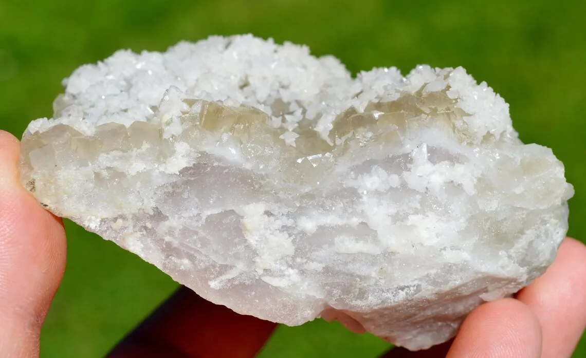 Fluorite & Calcite 435 grams - Fontsante Mine, Tanneron, Var, France - image 6