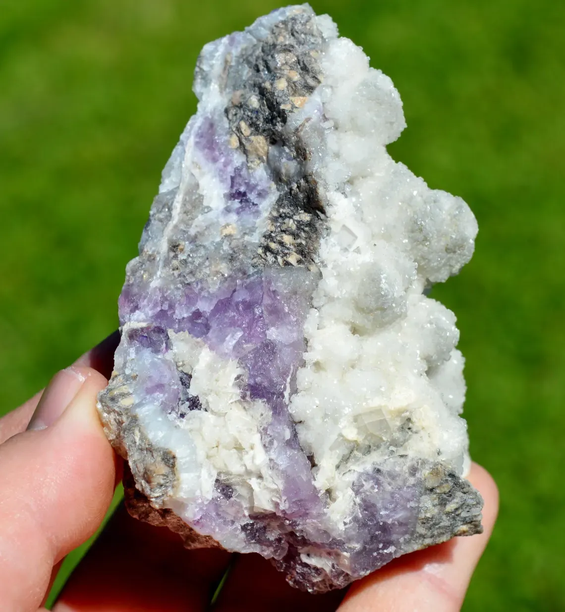 Fluorite & Calcite Barite 325 grams - Fontsante Mine, Tanneron, Var, France - image 2