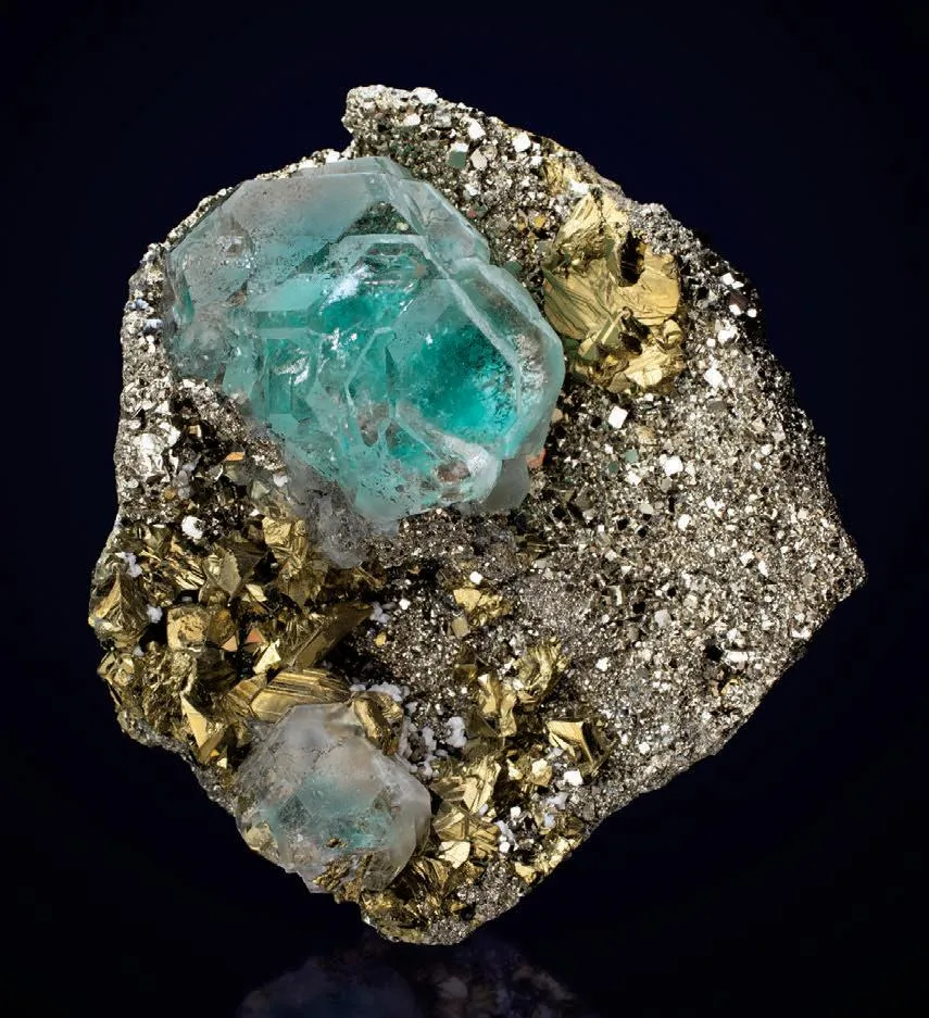 Fluorite, Chalcopyrite, Pyrite image