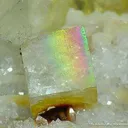 Fluorite (Clear and Iridescent!) on Baryte - image 2