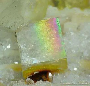 Fluorite (Clear and Iridescent!) on Baryte - image 2