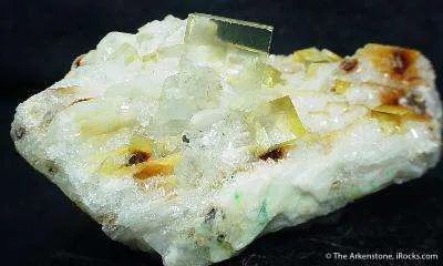 Fluorite (Clear and Iridescent!) on Baryte - image 3