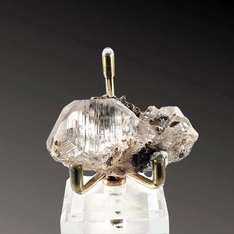 Fluorite (Clear) & Calcite w/ Axinite