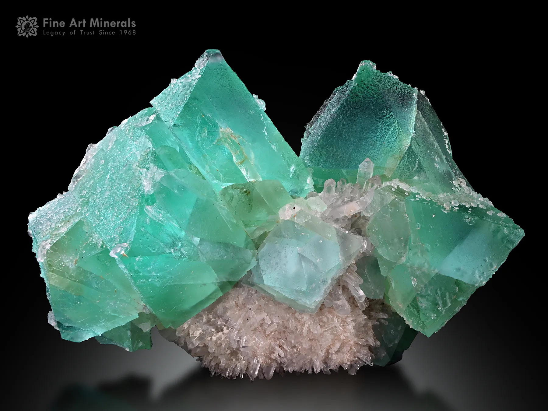 Fluorite cluster on Matrix from China - image 3
