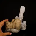 Fluorite Cluster on MM Quartz Stalactite, Free Standing Natural Mineral Specimen - image 6