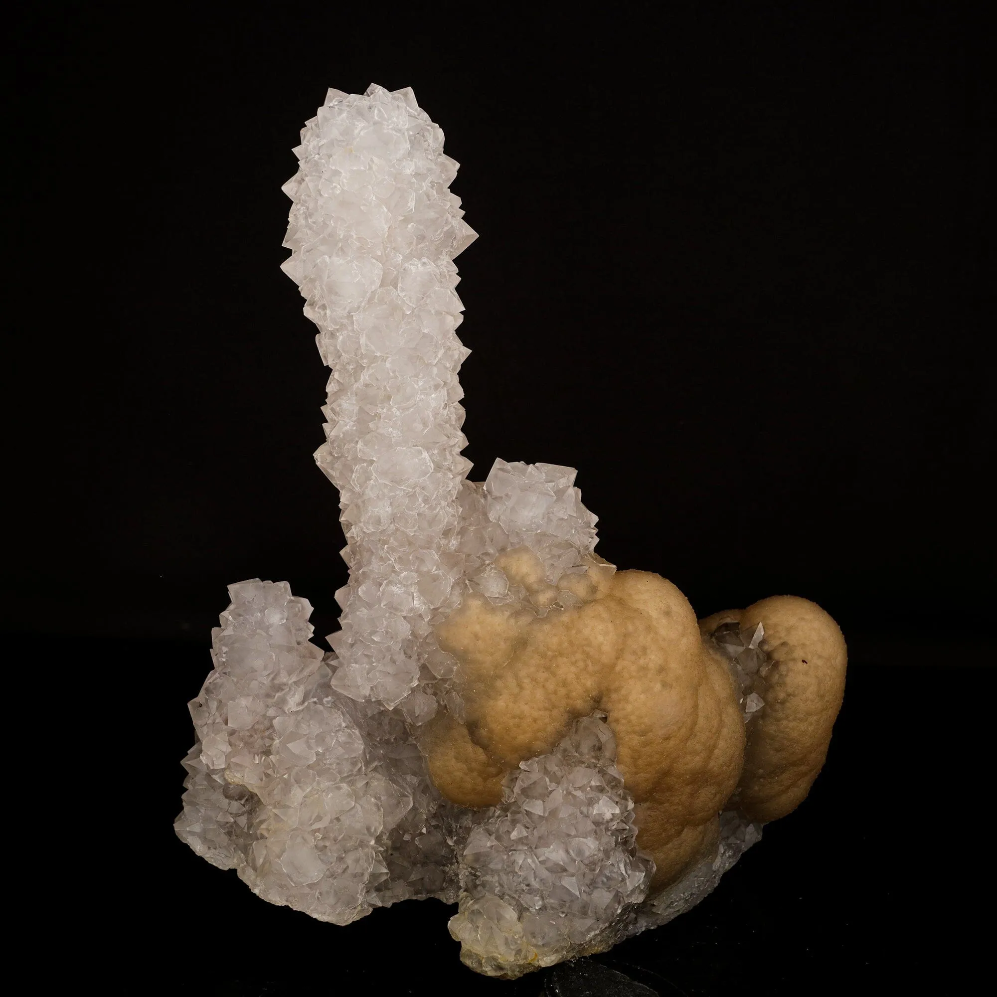 Fluorite Cluster on MM Quartz Stalactite, Free Standing Natural Mineral Specimen - image 4