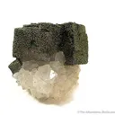 Fluorite Coated With Pyrite on Quartz - image 1