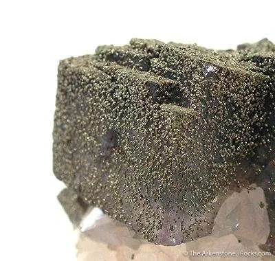 Fluorite Coated With Pyrite on Quartz - image 2