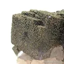 Fluorite Coated With Pyrite on Quartz - image 2