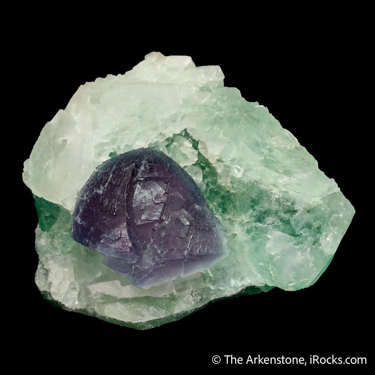 Fluorite (curved crystal habit) on Fluorite - image 5