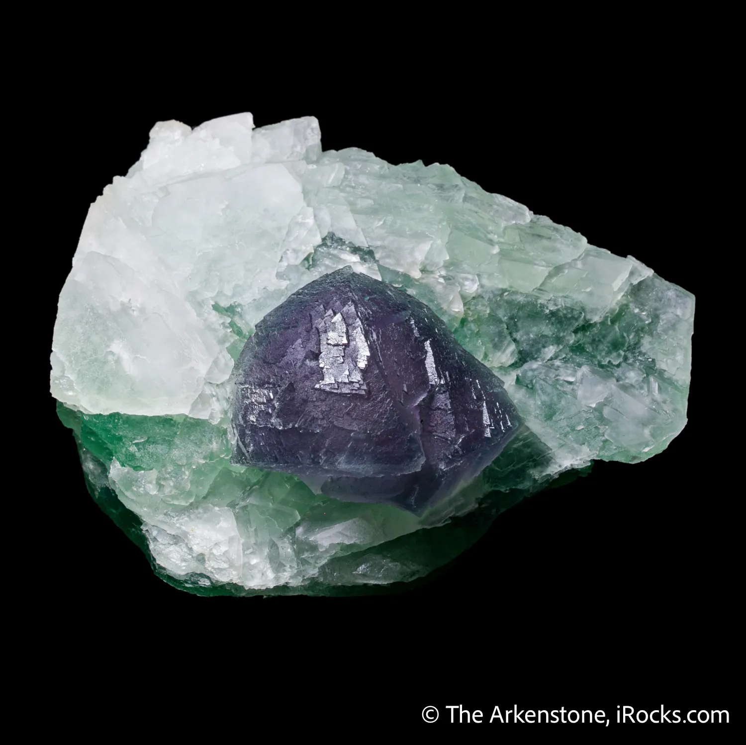 Fluorite (curved crystal habit) on Fluorite - image 3