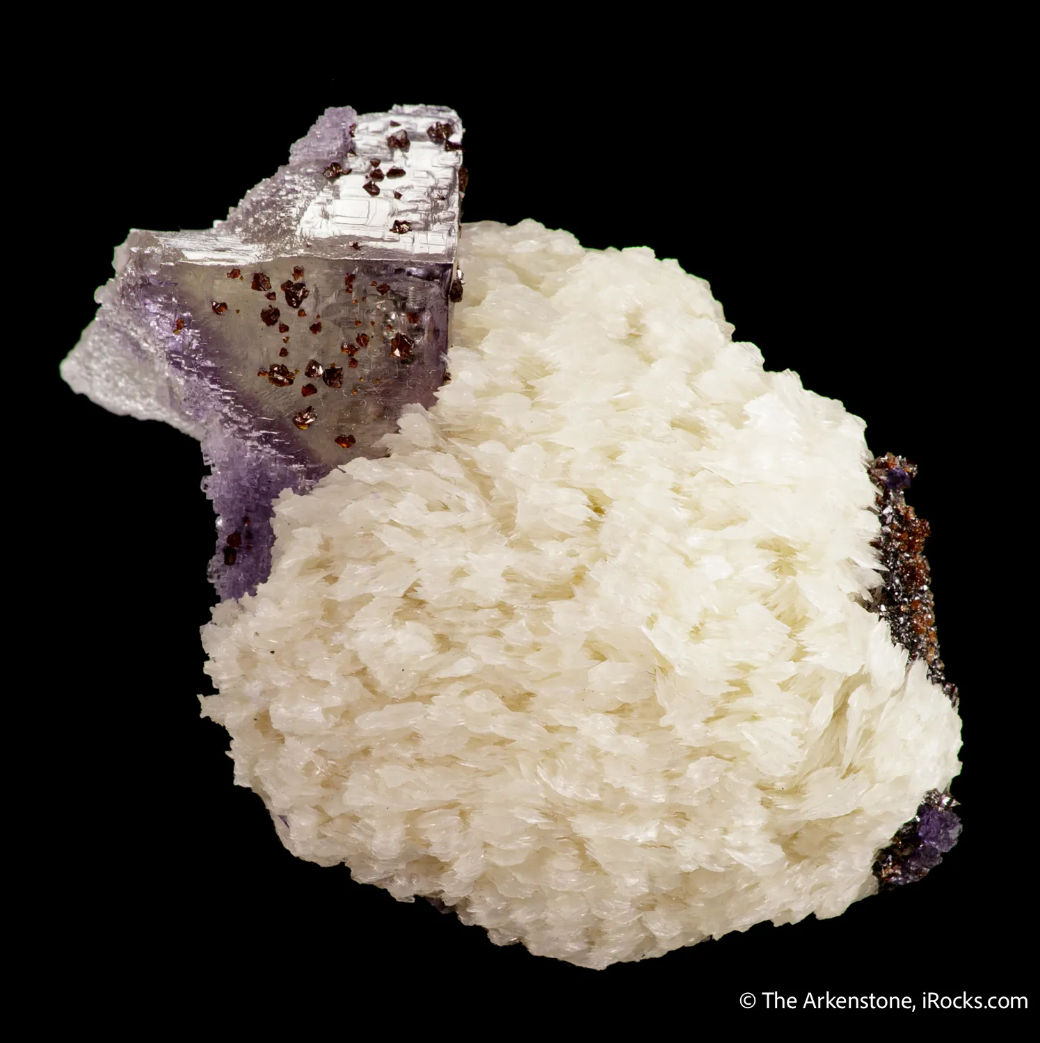 Fluorite (etched corner) on Baryte with Sphalerite - image 3