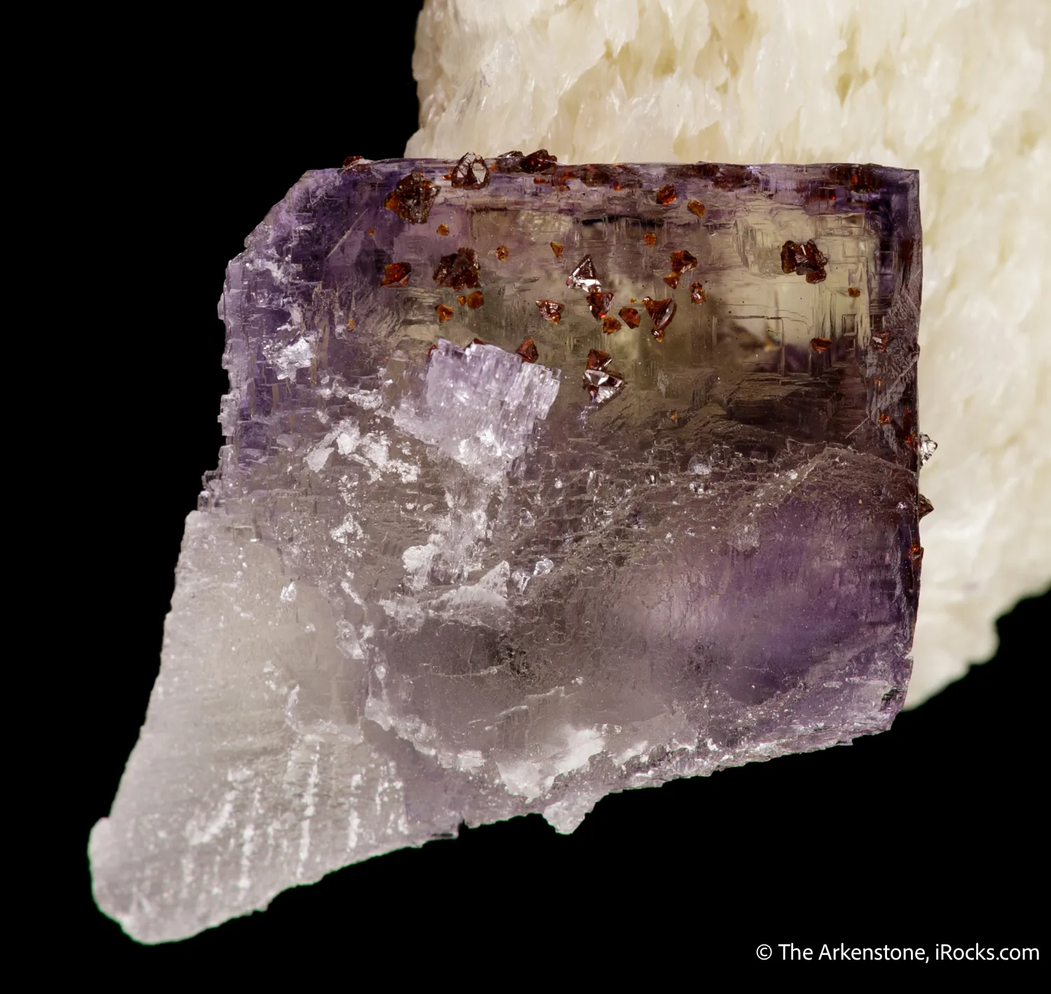 Fluorite (etched corner) on Baryte with Sphalerite - image 5