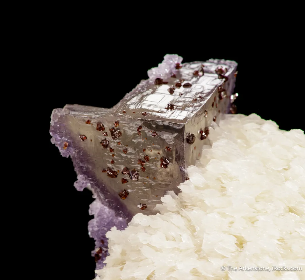 Fluorite (etched corner) on Baryte with Sphalerite - image 7