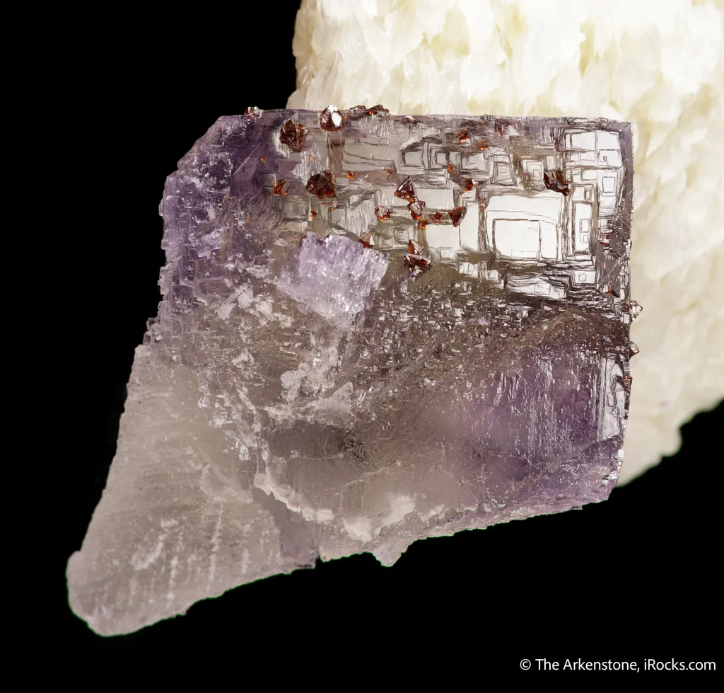 Fluorite (etched corner) on Baryte with Sphalerite - image 6