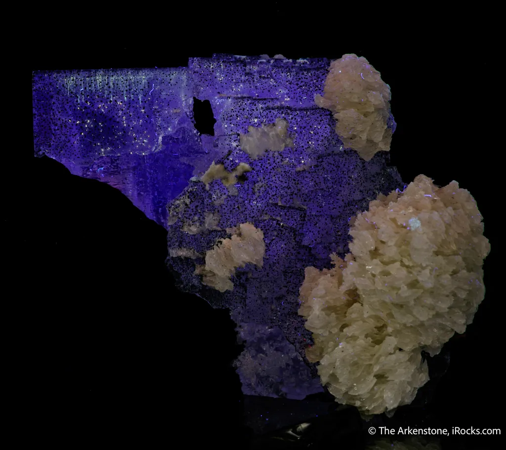 Fluorite (etched corner) with Barite - image 3