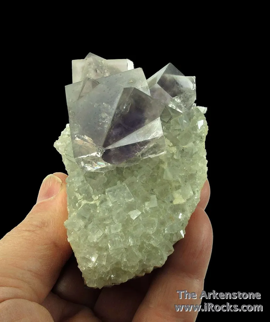 Fluorite (fl) on Fluorite (fl), with Galena and Marcasite - image 2