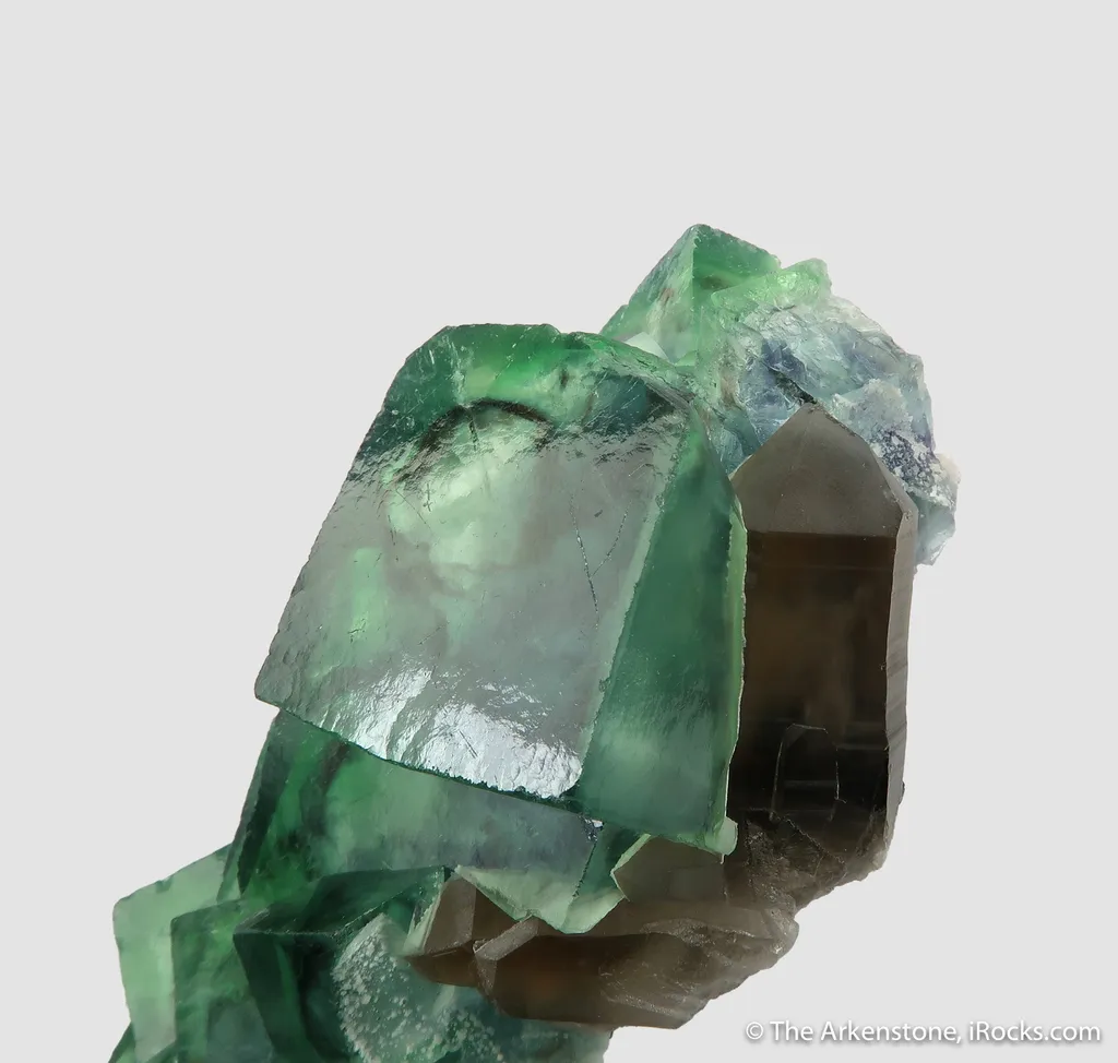 Fluorite (fluorescent) and Smoky Quartz - image 3