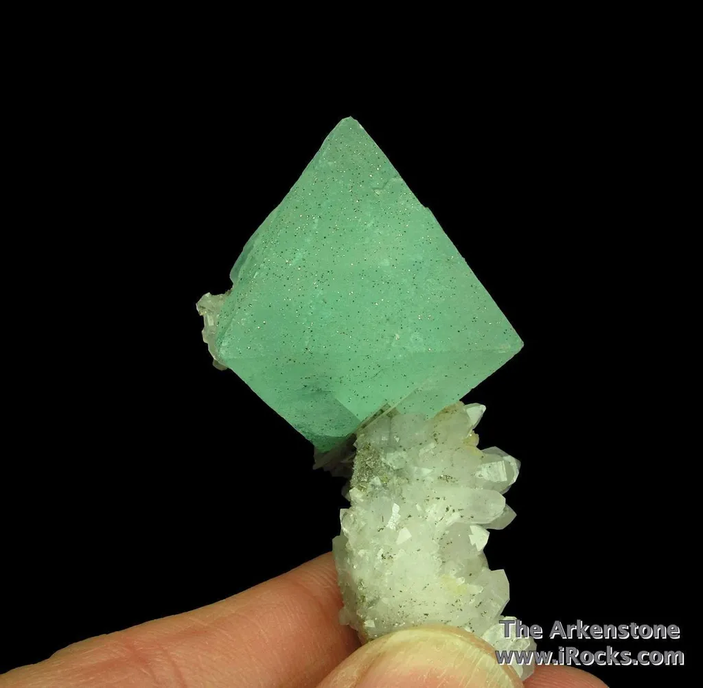 Fluorite (fluorescent) on Quartz - image 6