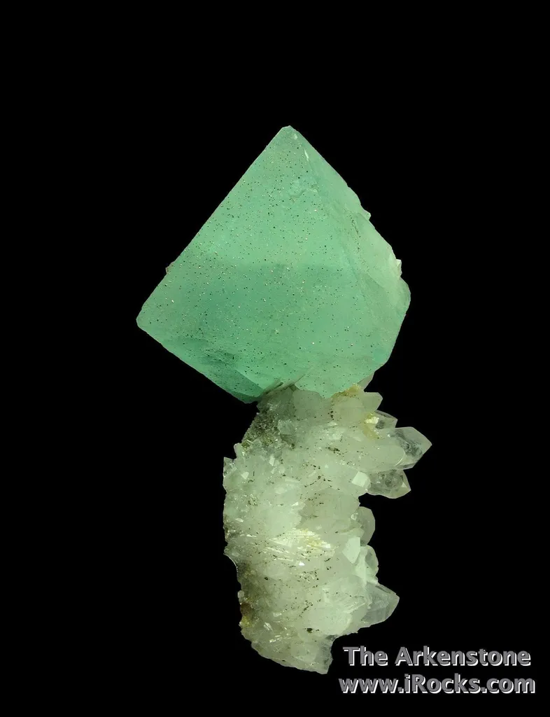 Fluorite (fluorescent) on Quartz - image 2