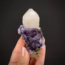 Fluorite (fluorescent) on Quartz - image 2