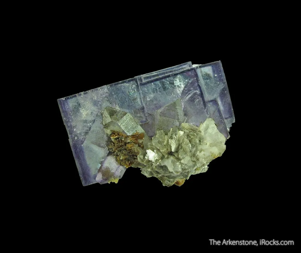 Fluorite (fluorescent) on Quartz - image 3