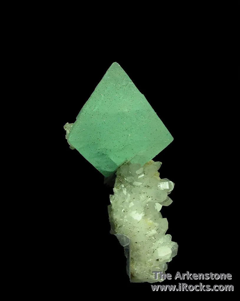 Fluorite (fluorescent) on Quartz - image 3