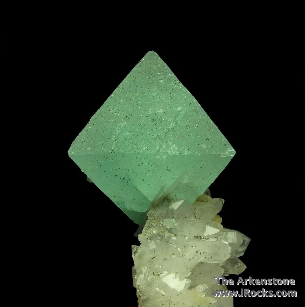 Fluorite (fluorescent) on Quartz image
