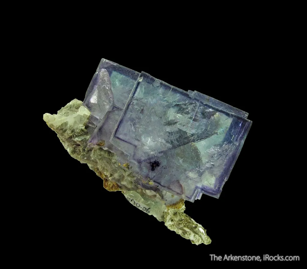 Fluorite (fluorescent) on Quartz - image 2