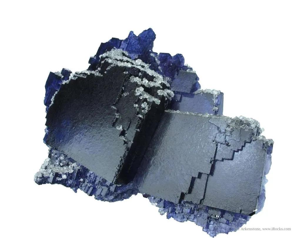 Fluorite (Fluorescent) With Calcite (Fluorescent) image