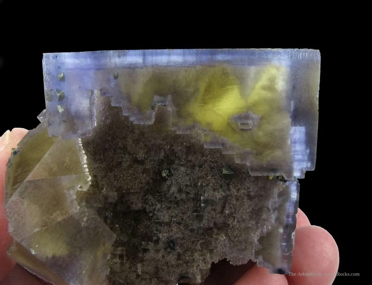 Fluorite (Fluorescent) With Chalcopyrite and Baryte - image 3