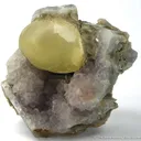 Fluorite Fried Egg on Amethyst - image 1
