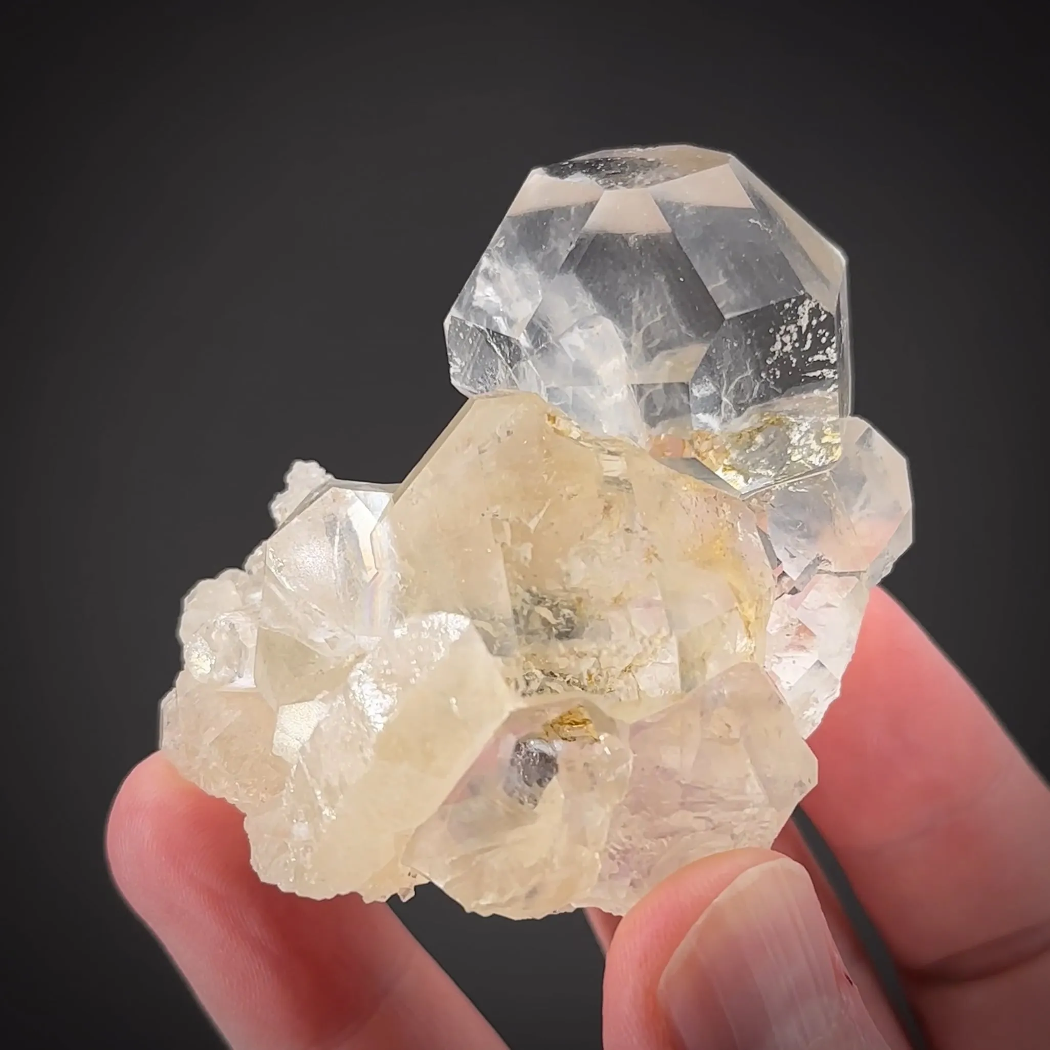Fluorite gem crystal on Quartz - image 1